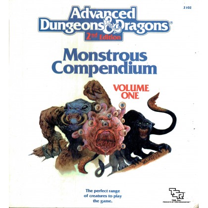 Monstrous Compendium - Volume One (Lot classeur + 3 Appendix pour jdr AD&D 2) L074