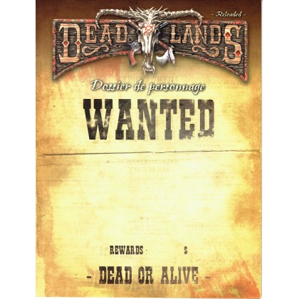 Deadlands Reloaded - Dossier de Personnage (jdr Deuxième édition en VF) 001