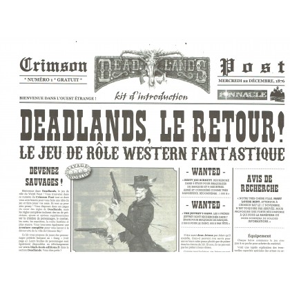 Crimson Post N° 1 - Kit d'introduction (jdr Deadlands Reloaded en VF) 001