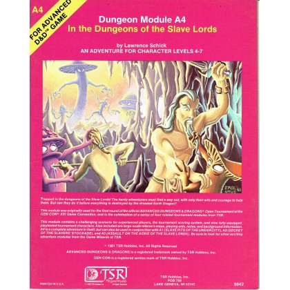 A4 In the Dungeons of the Slave Lords (jdr AD&D 1ère édition en VO) 004