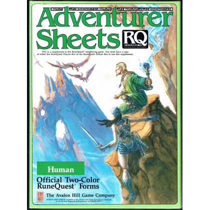 Adventurer Sheets - Human (rpg Runequest 3rd edition en VO) 002