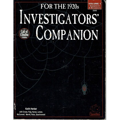 Investigator's Companion for the 1920s - Volume 1 (Rpg Call of Cthulhu en VO) 001