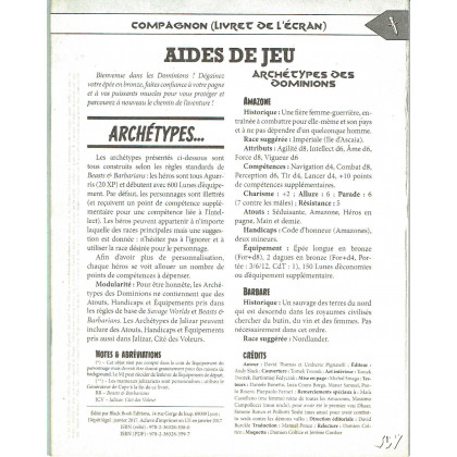 Beasts & Barbarians - Livret Aides de Jeu Compagnon (jdr Savage Worlds en VF) 001