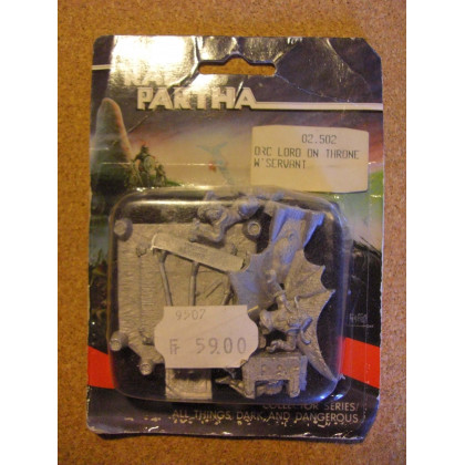 Orc Lord on Throne with Servant (blister de figurines Fantasy Ral Partha) 001