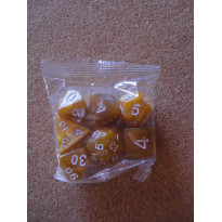 Set de 7 dés nacrés marrons de jeux de rôles (accessoire de jdr)