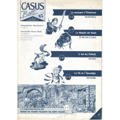 Casus Belli N° 92 - Encart de scénarios (magazine de jeux de rôle) 001