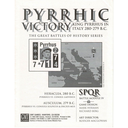Pyrrhic Victory - SPQR Battle Module IV (wargame de GMT en VO) 002