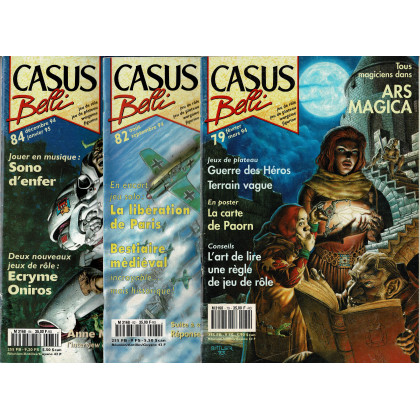 Lot Casus Belli N° 79-82-84 sans encarts (magazines de jeux de rôle) L118