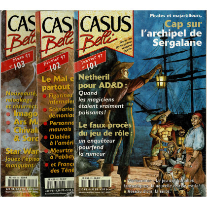Lot Casus Belli N° 101-102-103 sans encarts (magazines de jeux de rôle) L129