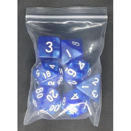 Set de 7 dés irisés de jeux de rôles (accessoire de jdr) 008G