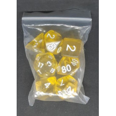 Set de 7 dés transparents de jeux de rôles (accessoire de jdr)