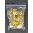 Set de 7 dés transparents de jeux de rôles (accessoire de jdr) 006D