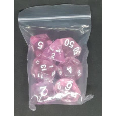 Set de 7 dés transparents de jeux de rôles (accessoire de jdr)