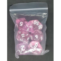 Set de 7 dés transparents de jeux de rôles (accessoire de jdr)