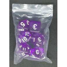 Set de 7 dés transparents de jeux de rôles (accessoire de jdr)