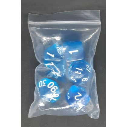 Set de 6 dés transparents de jeux de rôles (accessoire de jdr) 006I