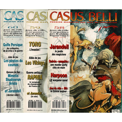 Lot Casus Belli N° 58-59-60 sans encarts (magazines de jeux de rôle) L135