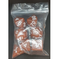 Set de 7 dés opaques marrons de jeux de rôles (accessoire de jdr)