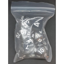 Set de 7 dés opaques noirs de jeux de rôles (accessoire de jdr)