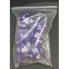Set de 7 dés opaques violets de jeux de rôles (accessoire de jdr)