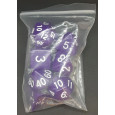 Set de 7 dés opaques violets de jeux de rôles (accessoire de jdr) 007P
