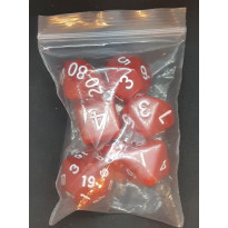 Set de 7 dés opaques rouges de jeux de rôles (accessoire de jdr)