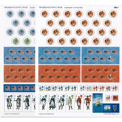 Washington's War - 2 planches de pions (wargame de GMT Games en VO) 001