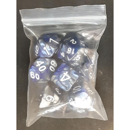 Set de 7 dés irisés de jeux de rôles (accessoire de jdr) 008H