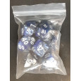 Set de 7 dés irisés de jeux de rôles (accessoire de jdr) 008H