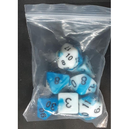 Set de 7 dés bicolores de jeux de rôles (accessoire de jdr) 005F