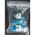 Set de 7 dés bicolores de jeux de rôles (accessoire de jdr) 005F