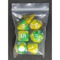 Set de 7 dés bicolores de jeux de rôles (accessoire de jdr)