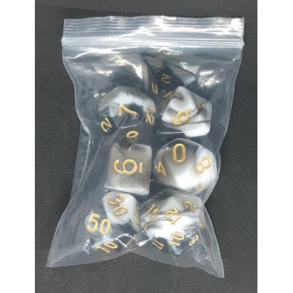 Set de 7 dés bicolores de jeux de rôles (accessoire de jdr) 005E