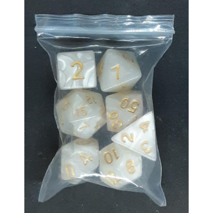Set de 7 dés irisés de jeux de rôles (accessoire de jdr) 008AA