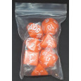 Set de 7 dés opaques orange de jeux de rôles (accessoire de jdr) 007D