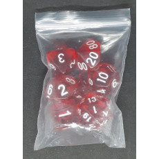 Set de 7 dés transparents de jeux de rôles (accessoire de jdr)