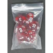 Set de 7 dés transparents de jeux de rôles (accessoire de jdr)