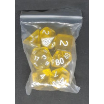 Set de 7 dés transparents de jeux de rôles (accessoire de jdr)