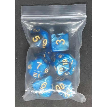 Set de 7 dés irisés de jeux de rôles (accessoire de jdr) 008T