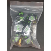 Set de 7 dés opaques noirs de jeux de rôles (accessoire de jdr)