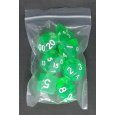 Set de 7 dés transparents de jeux de rôles (accessoire de jdr)