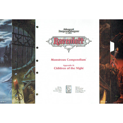 Ravenloft - Monstrous Compendium  Appendix II - Children of the Night (jdr AD&D 2 en VO) 001