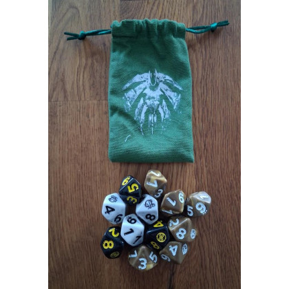 Vermine 2047 - Set de 12 Dés à 10 faces et pochette (accessoires de jdr d'Agate Rpg) 001