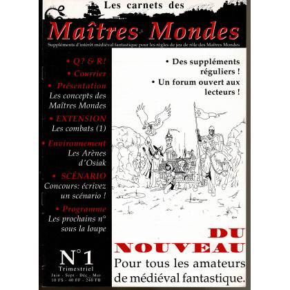 Les Carnets des Maîtres Mondes N° 1 (fanzine de jeux de rôles en VF) 001