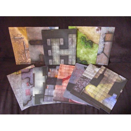 Lot de 13 cartes - Map Pack (plans jdr D&D 4) L010
