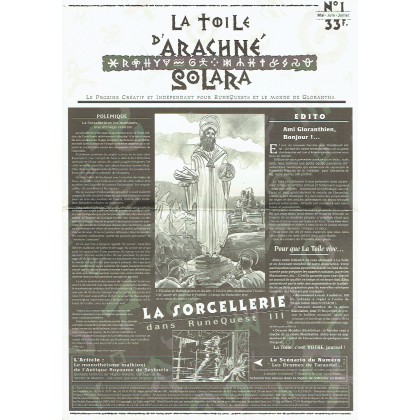 La Toile d'Arachné Solara N° 1 (Le prozine pour Runequest et le Monde de Glorantha) 001
