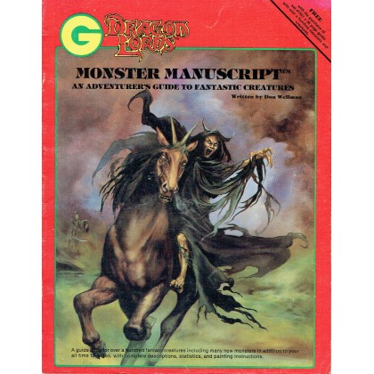 Dragon Lords - Monster Manuscript (bestiaire AD&D/D&D de Grenadier Models en VO) 001