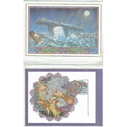 Jim Fitzpatrick - Lot de 2 cartes postales illustrées & enveloppes (Artworks celtique) 001